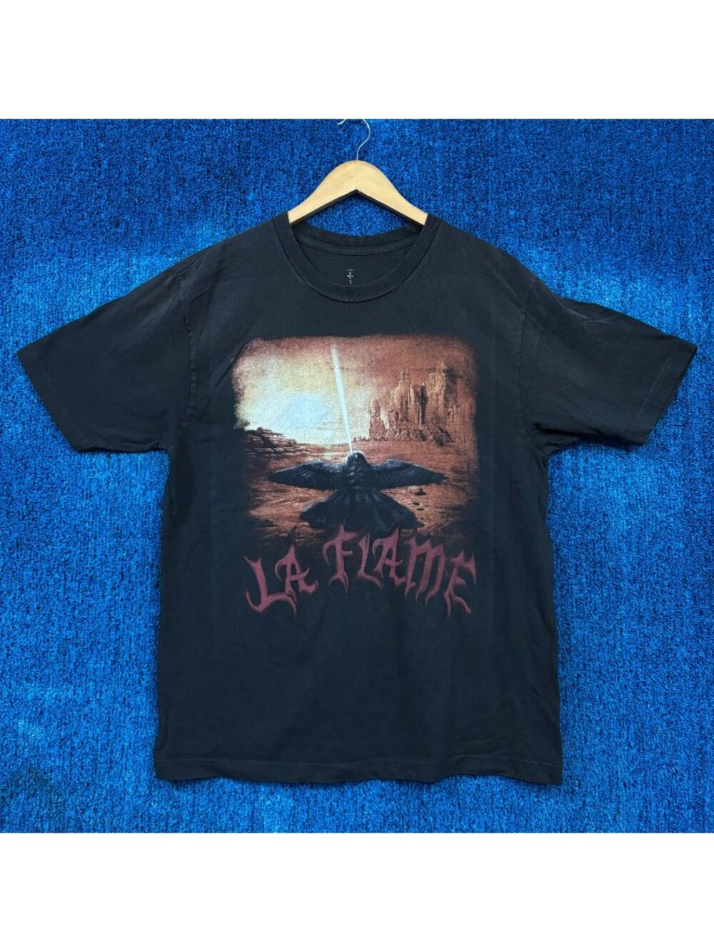 Travis Scott LA FLAME Coachella Music Festival Rap Tee L